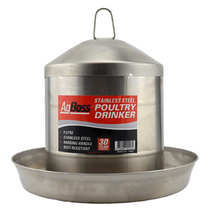 AgBoss 9 Litre Stainless Steel Poultry Drinker