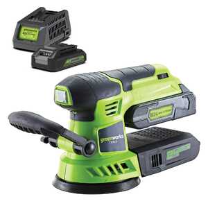 Greenworks 24V 12.5cm Cordless Orbital Sander 2Ah Battery Kit | 3100107AU-Kit-2