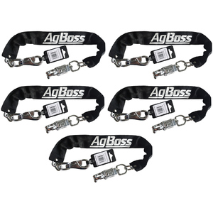 AgBoss 5x 5mm x 500mm Dog Ute Chain with Bull & Panic Snap