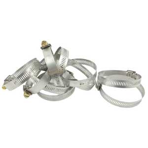 Breeze 10pc Power-Seal 46-70mm Plated Hex Screw Stainless Steel Hose Clamps