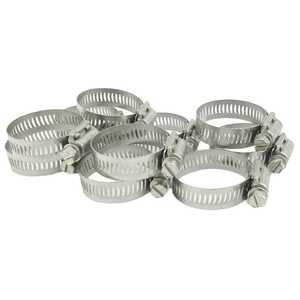 Breeze 10pc Power-Seal 21-38mm Hex Screw 300 Stainless Steel Hose Clamps