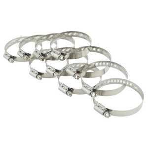 Breeze 10pc Power-Seal 52-76mm Hex Screw 300 Stainless Steel Hose Clamps