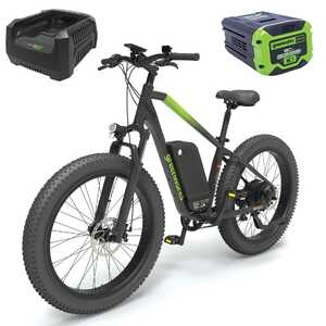 Greenworks 60V Venture 26" Fat Tyre Electric Mountain Bike 8Ah Battery Kit