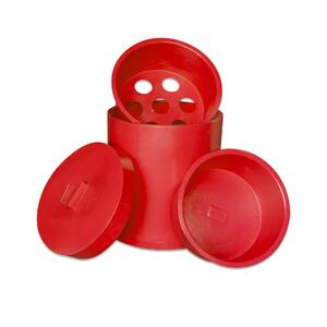 AgBoss Grazer Feed Bin with Inserts and Lid | Red