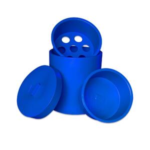 AgBoss Grazer Feed Bin with Inserts and Lid | Blue