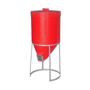 AgBoss 200L Silo with Lid and Galvanised Stand | Red | 780299