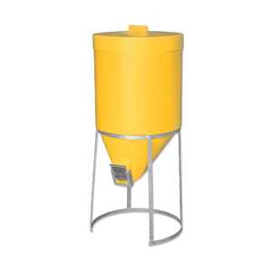 AgBoss 200L Silo with Lid and Galvanised Stand | Yellow | 780301