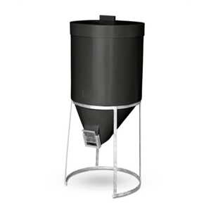 AgBoss 200L Silo with Lid and Galvanised Stand | Black | 780302