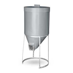 AgBoss 200L Silo with Lid and Galvanised Stand | Grey | 780303