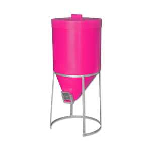 AgBoss 200L Silo with Lid and Galvanised Stand | Pink | 780305