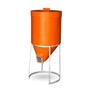 AgBoss 200L Silo with Lid and Galvanised Stand | Orange | 780310