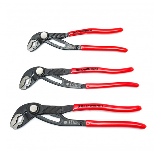 GearWrench 3pc Push Button Tongue & Groove Multi-Grip Pliers Set