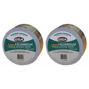 GSA 2 Pack 72mm x 50m Reinforced Aluminium Insulation Tape | 899072RI