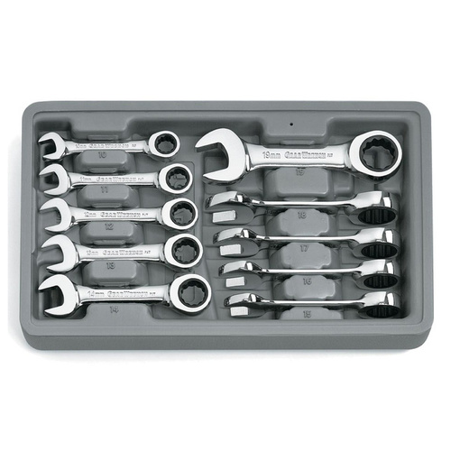 GearWrench 10 Piece Stubby Ratcheting Wrench Set