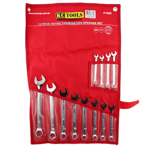 KC Tools 12pc 7mm - 21mm Metric Combination Spanner Set