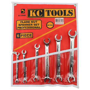 KC Tools 6pc Professional Metric Flare Nut Spanner Set