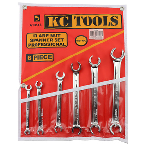 KC Tools 6pc Professional Metric Flare Nut Spanner Set