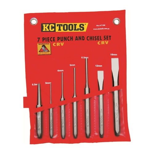 KC Tools 7pc Industrial Punch and Chisel Set