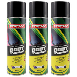 Septone 3x 400g Texturised Black Body Deadener Aerosol