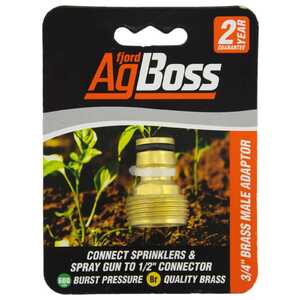 AgBoss 3/4" Brass Male Garden Hose Adaptor