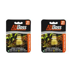 AgBoss 2 Pack 3/4" Brass Male Garden Hose Adaptor | AB5512
