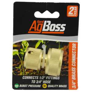 AgBoss 3/4" Brass Hose Connector Fitting