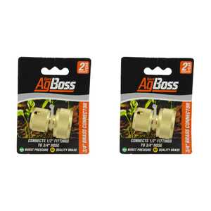 AgBoss 2 Pack Brass 3/4" Hose to 1/2" Fittings Adaptor | AB5513