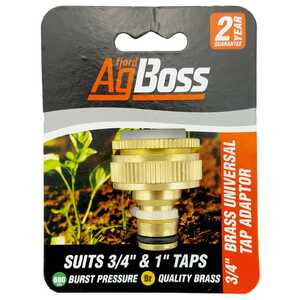 AgBoss 3/4" & 1" Brass Universal Garden Hose Tap Adaptor