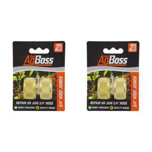 AgBoss 2 Pack 3/4" Brass Hose Joiner Fitting | AB5536