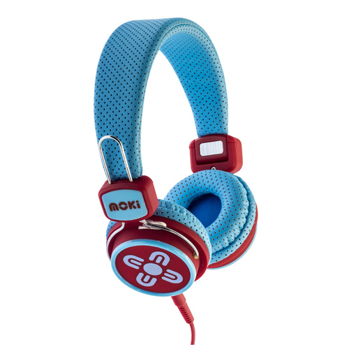 Moki Kid Safe Volume Limited Blue & Red Headphones