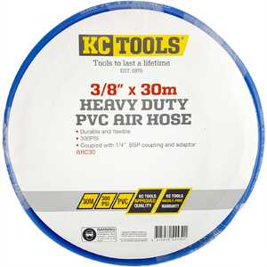 KC Tools 10mm x 30m Heavy Duty PVC Air Hose with Coupling