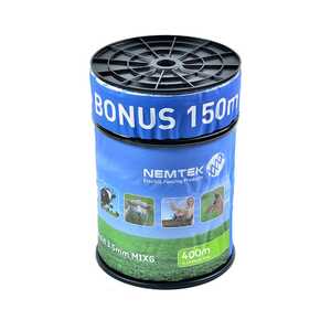 Nemtek 550m White 3.5mm MIX6 Poly Braid Electric Fence Rope