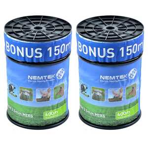 Nemtek 2 Pack 550m 3.5mm MIX6 Electric Fence Rope  | White | AW-PBRMIX6-550M