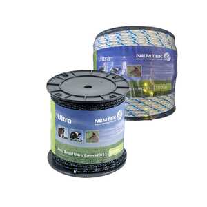 Nemtek 200m 6mm Ultra MIX11 Poly Braid Electric Fence Rope | White | AW-PBUL11W/200M