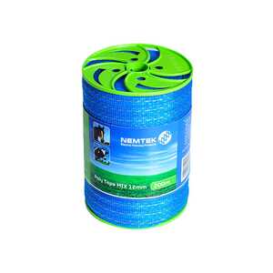 Nemtek 200m White MIX 12mm Electric Fence Poly Tape