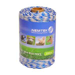 Nemtek 200m Blue MIX3 Electric Fence Poly Wire