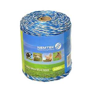 Nemtek 400m Blue MIX6 Electric Fence Poly Wire