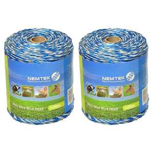 Nemtek 2 Pack 400m MIX6 Electric Fence Poly Wire | Blue | AW-PWBMIX6-400M