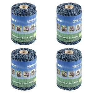 Nemtek 4 Pack 200m 3.5mm Ultra MIX9 Electric Fence Wire | Black | AW-PWUL9-200M