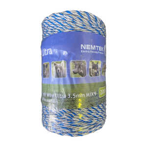 Nemtek 200m White 3.5mm Ultra MIX9 Electric Fence Poly Wire