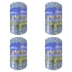 Nemtek 4 Pack 200m 3.5mm Ultra MIX9 Electric Fence Wire | White | AW-PWUL9W-200M