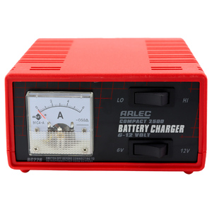Arlec Compact 2500 6 & 12 Volt Battery Charger with Hi-Lo Charge Setting