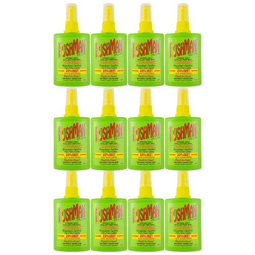 Bushman 'Plus' DryGel - 20% Deet w/ Sunscreen 100ml 12 Pack