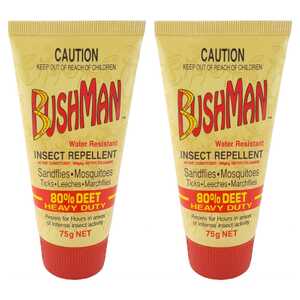 Bushman 2 Pack 75g 80% DEET Ultra Dry Gel Insect Bug Repellent | BU0075G