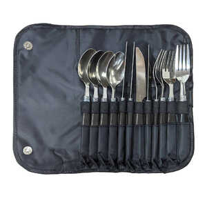 WildTrak 12 Piece Cutlery Set with Roll Up Travel Pouch
