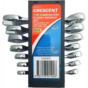 Crescent 7pc Combination SAE Stubby Spanner / Wrench Set