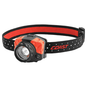Coast Dual Color Pure Beam Focusing LED Headlamp - 615 Lumens 3 x AAA