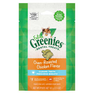 Greenies 60g Feline Dental Cat Treats | Oven-Roasted Chicken Flavour | CTG0070