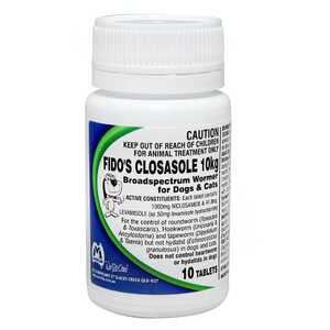 Mavlab Fidos 10 Tablets 10kg Closasole Dog and Cat Wormer | DHF1130