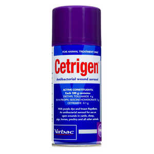 Virbac 100g Cetrigen Antibacterial Wound Spray for Animals | DHV2480